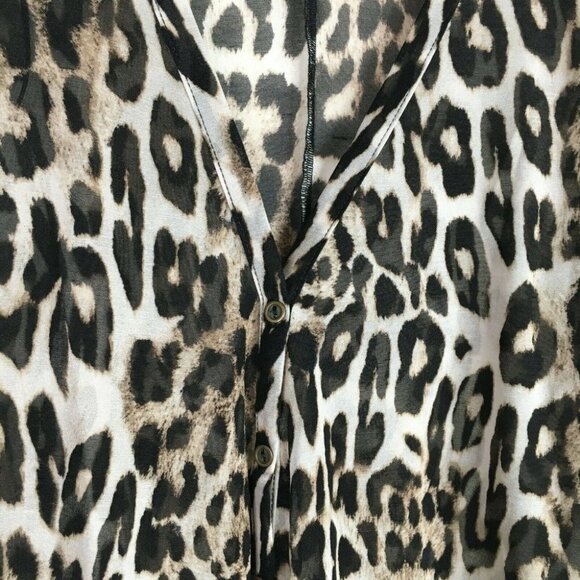 Style & Co. 3/4  Sleeve Blouse Animal Print Brown Black Beige ~ Size PL - Picture 3 of 6